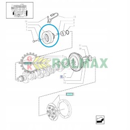 Crankshaft pulley new holland tm 87802666