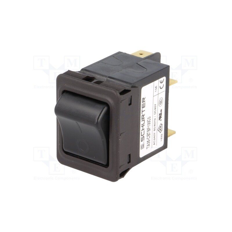 1 pcs x SCHURTER - 4435.0032 - Circuit breaker, Urated: 240VAC, 60VDC, 10A, DPST, Poles: 2, 34x26mm