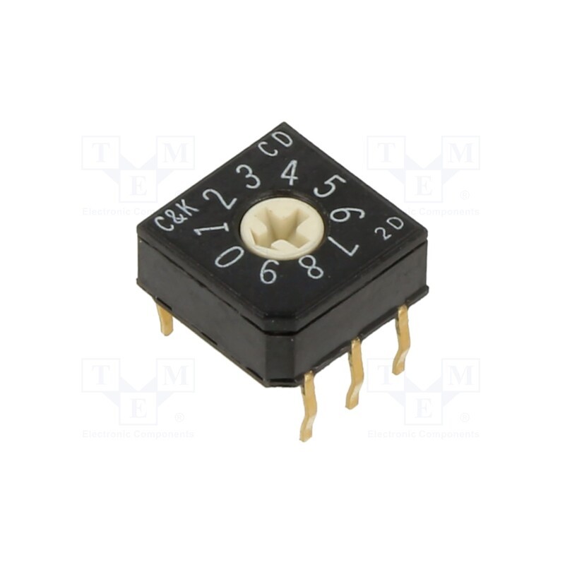 1 pcs x C&K - CD10RM0CB - Encoding switch, DEC/BCD, Pos: 10, THT, Rcont max: 50mΩ, CD, tube