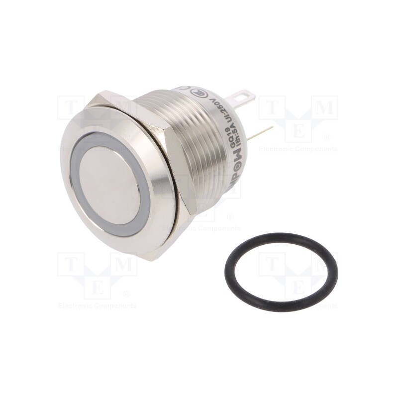 1 pcs x ONPOW - GQ19F-10E/J/G/24V/S - Switch: vandal resistant, Pos: 2, SPST-NO, 0.5A/220VAC, 2A/36VDC
