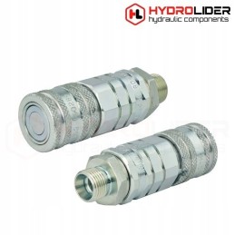 Quick flat connector with dry cut-off M18 socket