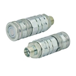 Quick flat connector with dry cut-off M22 socket