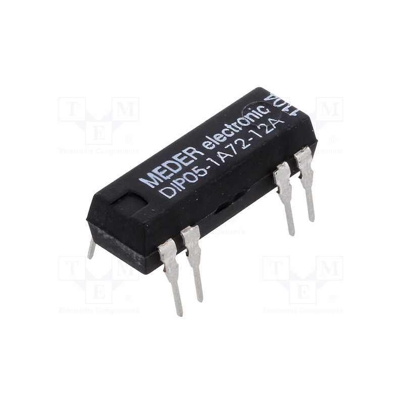 1 pcs x MEDER - DIP05-1A72-12A - Relay: reed switch, SPST-NO, Ucoil: 5VDC, 1A, max.200VDC, 50mW, PCB