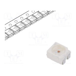 5 pcs x ams OSRAM - LY E6SF-ABCA-36-3B5A-50 - LED, SMD, PLCC4, yellow, 4.8÷9.53lm, 1400÷3500mcd, 3x3.4x2.1mm