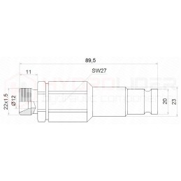 Dry-cut flat quick connector, M22 plug