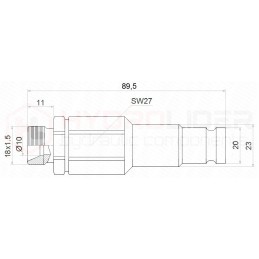 Dry-cut flat quick connector, M18 plug