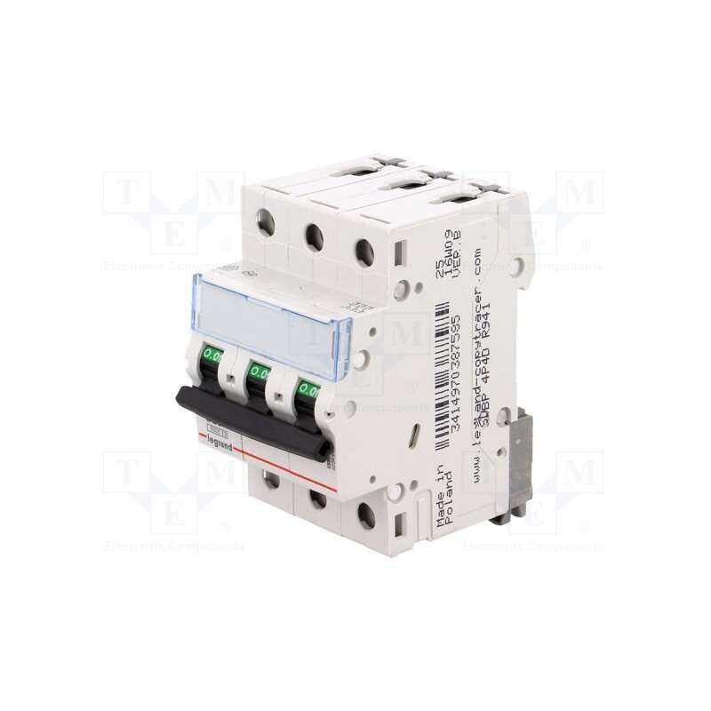 1 pcs x LEGRAND - S 303 B25 TX - Circuit breaker, 400VAC, Inom: 25A, Poles: 3, Charact: B, 6kA, IP20