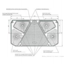 Rectangular combination rear lamp, 5 pin, left, 12 24v