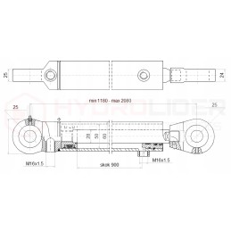Hydraulic actuator 50 28 900 l 1180 hydrolider lock