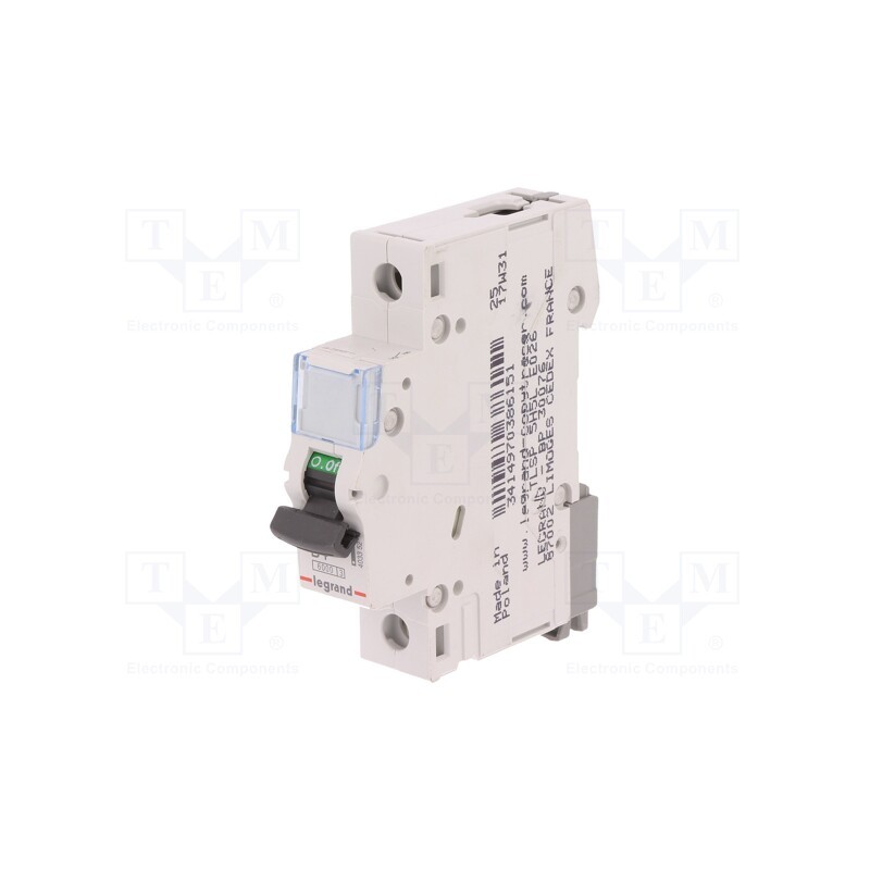 1 pcs x LEGRAND - S 301 B4 TX - Circuit breaker, 230VAC, Inom: 4A, Poles: 1, for DIN rail mounting