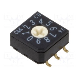 1 pcs x C&K - CD10RM0SB - Encoding switch, DEC/BCD, Pos: 10, SMT, Rcont max: 50mΩ, CD, tube