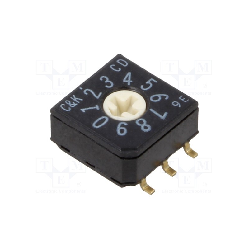 1 pcs x C&K - CD10RM0SB - Encoding switch, DEC/BCD, Pos: 10, SMT, Rcont max: 50mΩ, CD, tube