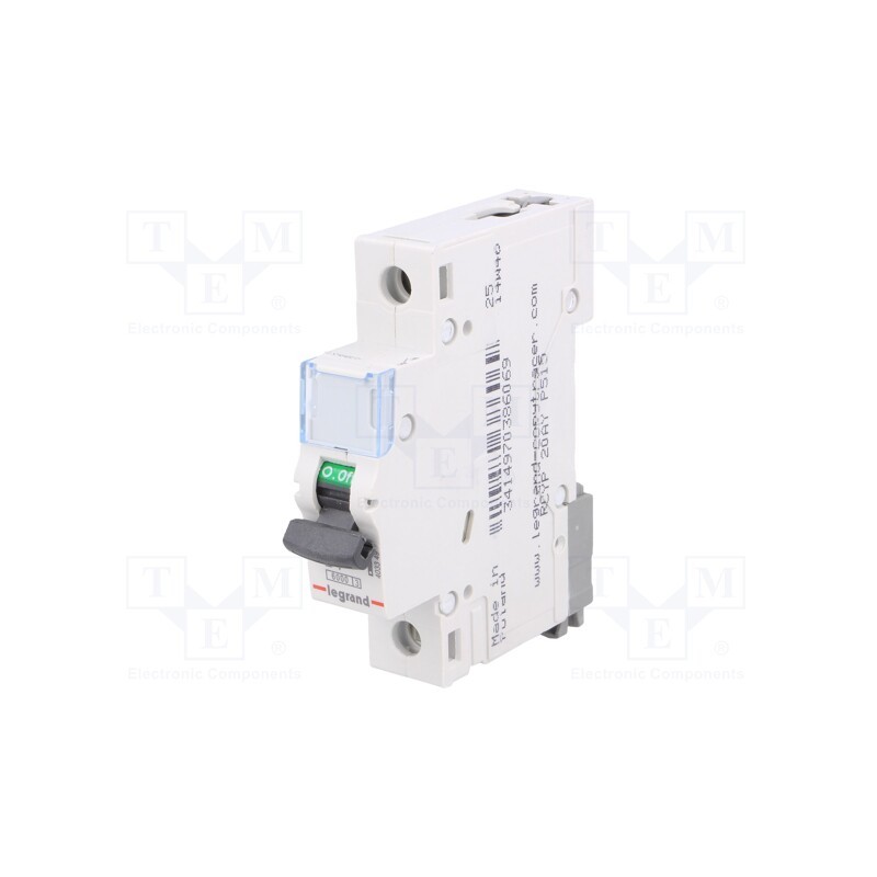 1 pcs x LEGRAND - S 301 B1 TX - Circuit breaker, 230VAC, Inom: 1A, Poles: 1, for DIN rail mounting