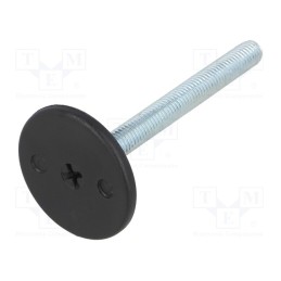 1 pcs x ELESA+GANTER - LX.40-SW17-M8X72-S - Foot, rigid,with screwdriver slot,with lever, Base dia: 40mm, M8