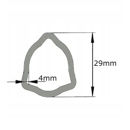 PTO shaft pipe, profiled triangle, 29x4mm, 1m