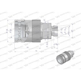 Quick connector socket M18x1 5 male thread euro push
