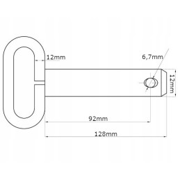 Pin pin with handle 12 x 92 mm