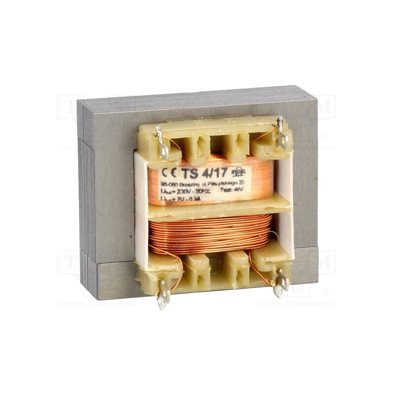 1 pcs x INDEL - TS 4/17 - Transformer: mains, 4VA, 230VAC, 7V, 300mA, Leads: solder lugs, IP00