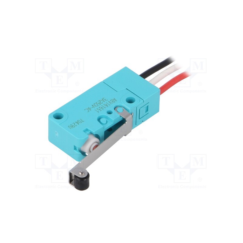 1 pcs x PANASONIC - ABV161651 - Microswitch SNAP ACTION, 1A/250VAC, with lever (with roller)
