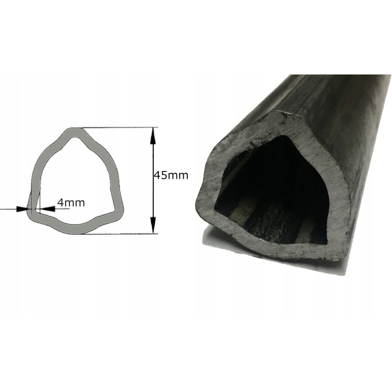 PTO shaft pipe, profiled triangle, 45x4mm, 1m