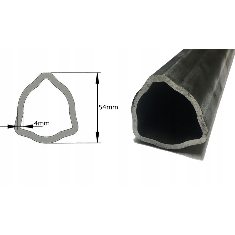 PTO shaft pipe, profiled triangle, 54x4mm, 1m