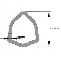 PTO shaft pipe, profiled triangle, 54x4mm, 1m