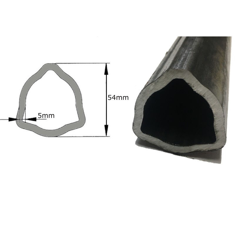 PTO shaft pipe, profiled triangle, 54x5mm, 1m