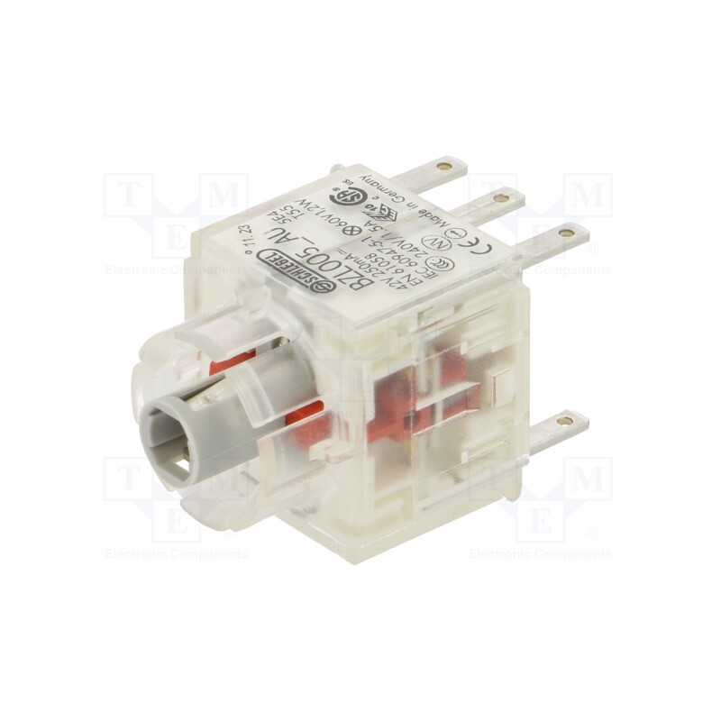 1 pcs x SCHLEGEL - BZLOO5_AU - Contact block, -30÷70°C, Illumin: yes, IP00, Contacts: NC x2, 3mm