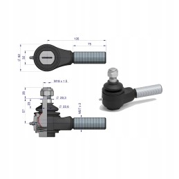 Short right ball joint, threaded 88221119