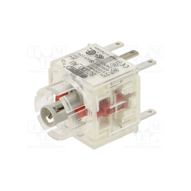 1 pcs x SCHLEGEL - BZLOO_AU - Contact block, -30÷70°C, Illumin: yes, IP00, Contacts: NC x2, 3mm