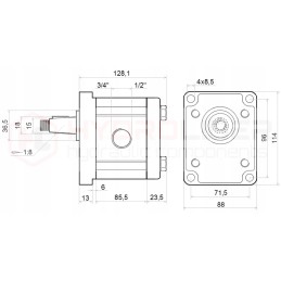 Hydraulic pump 53l, gearbox, PTO shaft