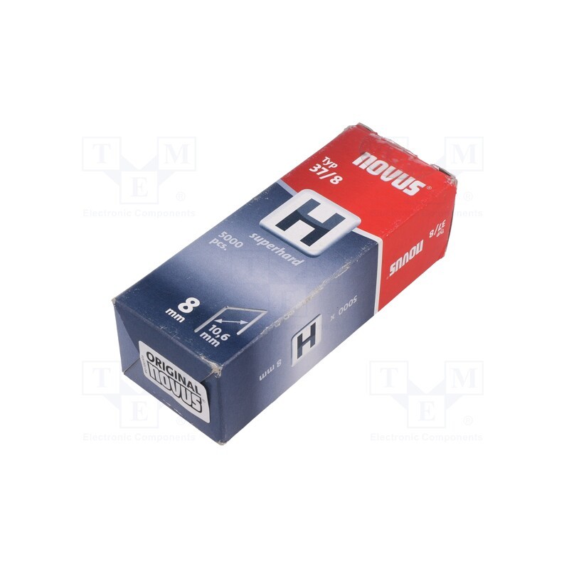 1 pcg x NOVUS - 042-0536 - Staples, Width: 10.6mm, L: 8mm, super hard, 5000pcs, TYP H 37