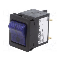 1 pcs x SCHURTER - 4435.0289 - Circuit breaker, Urated: 240VAC, 60VDC, 20A, DPST, Poles: 2, SNAP-IN
