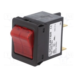 1 pcs x SCHURTER - 4435.0112 - Circuit breaker, Urated: 240VAC, 60VDC, 1A, DPST, Poles: 2, SNAP-IN