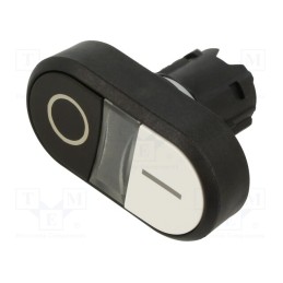 1 pcs x SIEMENS - 3SU1001-3AB61-0AK0 - Switch: double, 22mm, Stabl.pos: 1, white-black, yes, round,flat
