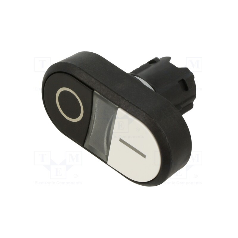 1 pcs x SIEMENS - 3SU1001-3AB61-0AK0 - Switch: double, 22mm, Stabl.pos: 1, white-black, yes, round,flat