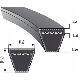 V-belt h20 optibelt h20 x 12 5 x 2150 mm