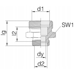 Straight reducing connector m22x1 5 15l m18x1 5 12l