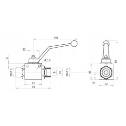 Hydraulic manual ball valve 2 2 m16 20l