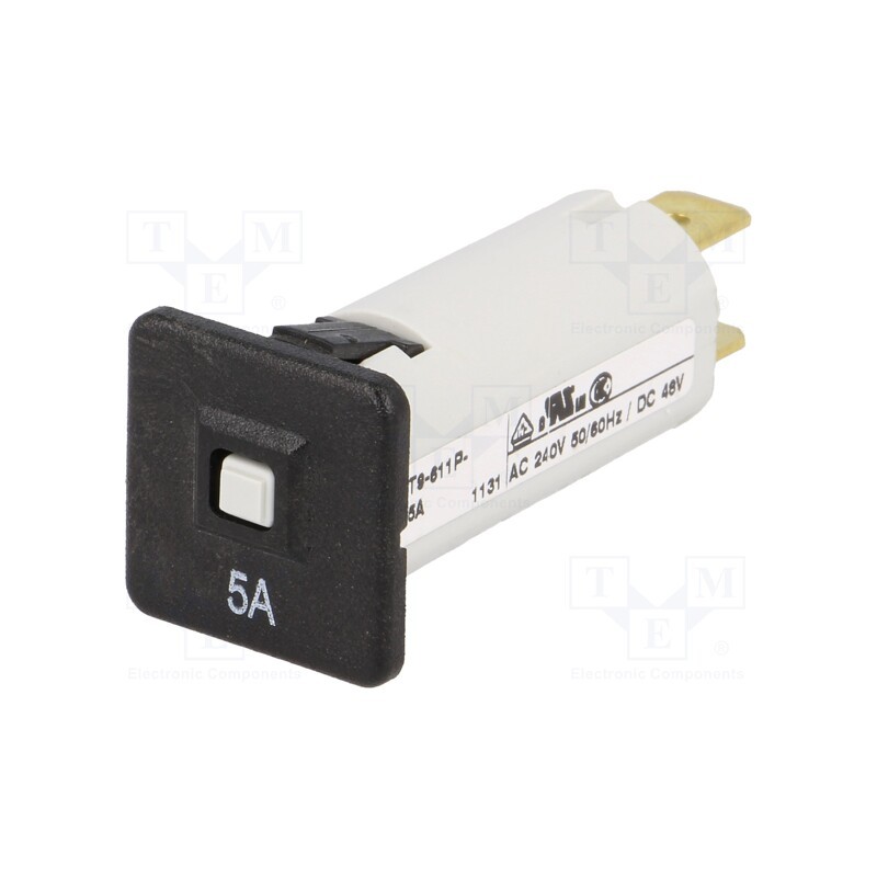 1 pcs x SCHURTER - 4404.0007 - Circuit breaker, 240VAC, 48VDC, 5A, SPST, Poles: 1, Ø16mm, 1.5kV