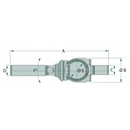 Axial joint l 180 jcb m20x1 5 m18x1 5 granite