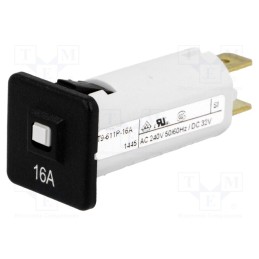 1 pcs x SCHURTER - 4404.0006 - Circuit breaker, 240VAC, 48VDC, 16A, SPST, Poles: 1, Ø16mm, 1.5kV