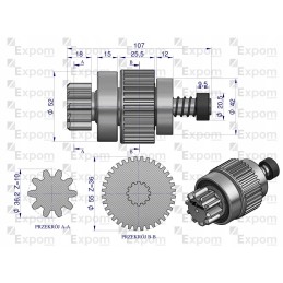 Starter coupling assembly t 25 mtz, magnet type