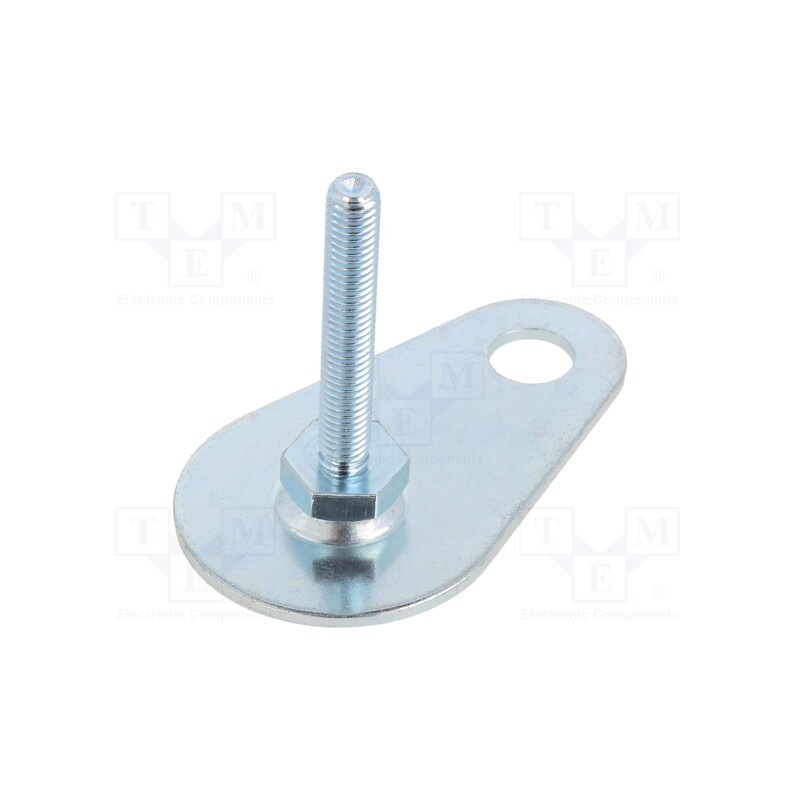 1 pcs x ELESA+GANTER - GN 42-50-M8-50-A0-S - Foot, Base dia: 50mm, M8, steel, Plunger length: 50mm, Plating: zinc