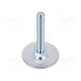 1 pcs x ELESA+GANTER - GN 40-50-M10-60-A0-S - Foot, Base dia: 50mm, M10, steel, Plunger length: 60mm