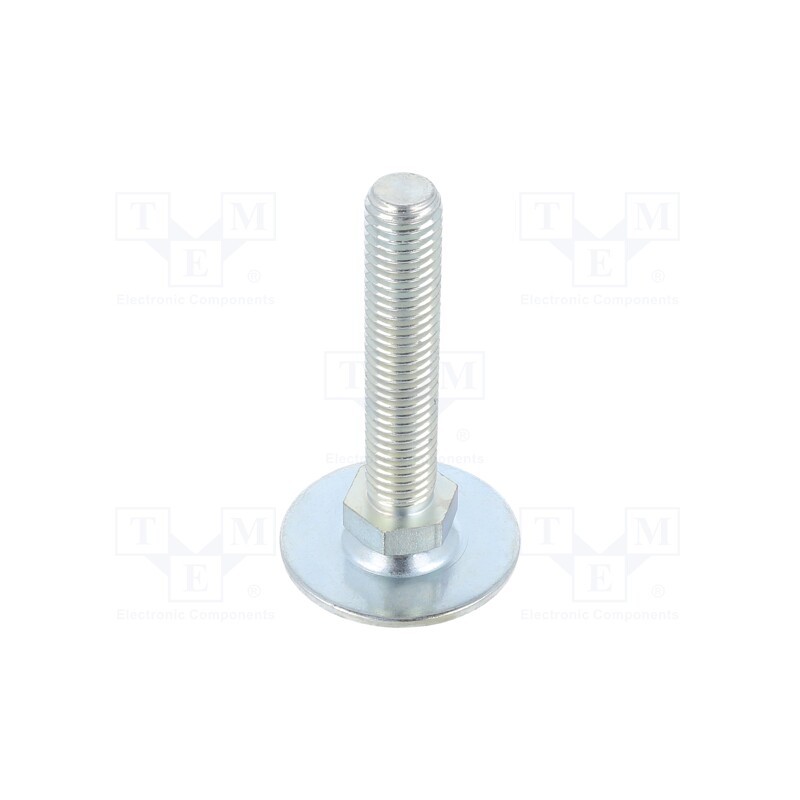 1 pcs x ELESA+GANTER - GN 40-40-M12-60-A0-S - Foot, Base dia: 40mm, M12, steel, Plunger length: 60mm