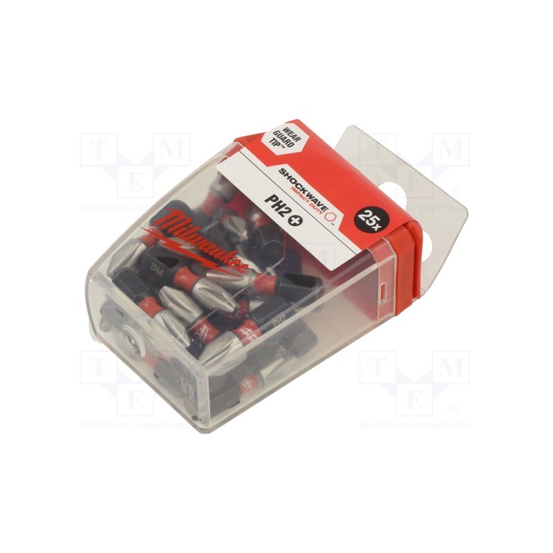 1 pcg x Milwaukee - 4932430853 - Screwdriver bit, Phillips, PH2, Overall len: 25mm, 25pcs.