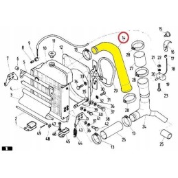 Upper radiator rubber hose c 385 6 cyl
