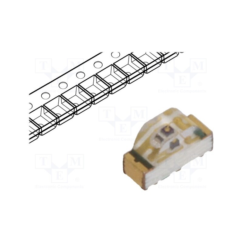 5 pcs x BROADCOM (AVAGO) - HSME-C120 - LED, SMD, 0603, green, 18÷52mcd, 1.6x1x0.6mm, 155°, 2.1÷2.6V, 20mA