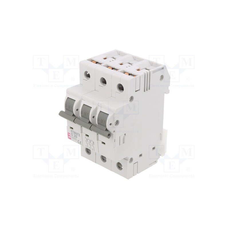 1 pcs x ETI POLAM - ETIMAT 6 3P D20 - Circuit breaker, 230/400VAC, Inom: 20A, Poles: 3, Charact: D, 6kA